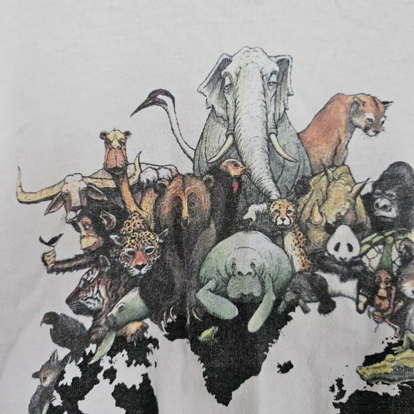 Vintage 1992 single stitch human i tees tshirt animal welfare rights zoo Size XL - Picture 2 of 10